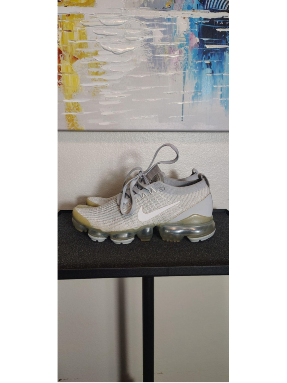 Nike Air VaporMax Flyknit 2 Shoes Womens Size 6 Gray Knit Sneakers AJ6910-100 - Picture 1 of 9